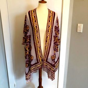 Free People Purple velvet kimono